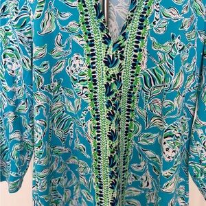 Lilly Pulitzer Karina Tunic UPF Blue and Green